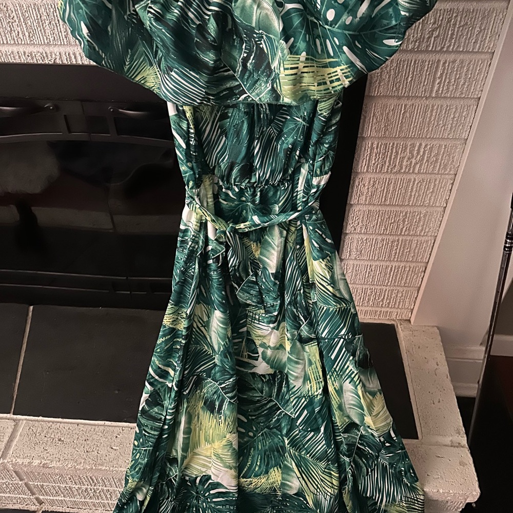 Tropical Green Maxi Dress
